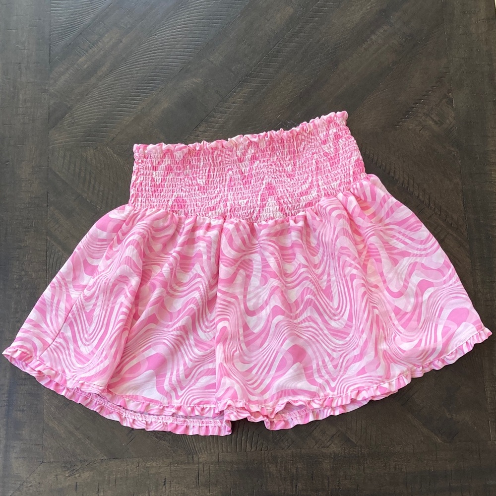 Madden NYC Pink and White sheer skirt